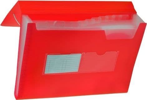 Tetis PP TETIS folding briefcase with a corner elastic A4 13 compartments - red Tetis FAIRS