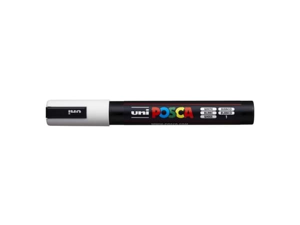 Paintmarker Uni Posca PC-5M white 1,8-2,5mm - (6 stk.)