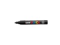 Miniatyrbilde 4 av 5: Paintmarker Uni POSCA PC-5M sort 1,8-2,5 mm - (6 stk.)