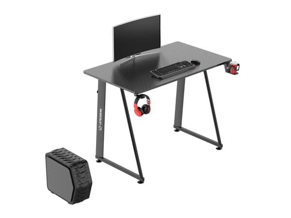 Ultradesk ENTER V2, Rak, Rektangulär form, Spela, Svart, 1000 mm, 600 mm