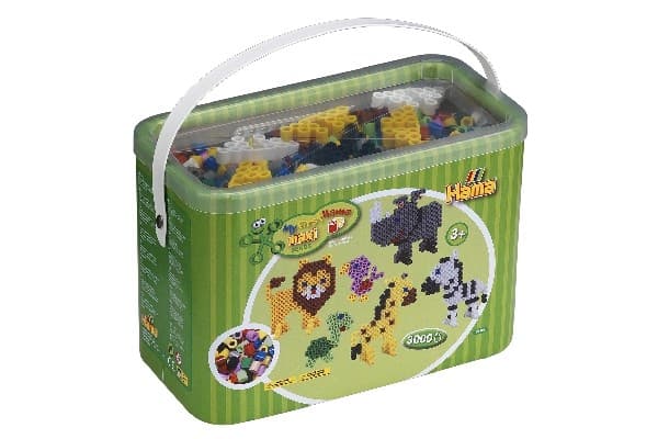 Hama maxi 3000 pärlor + 3 stift i box grönt