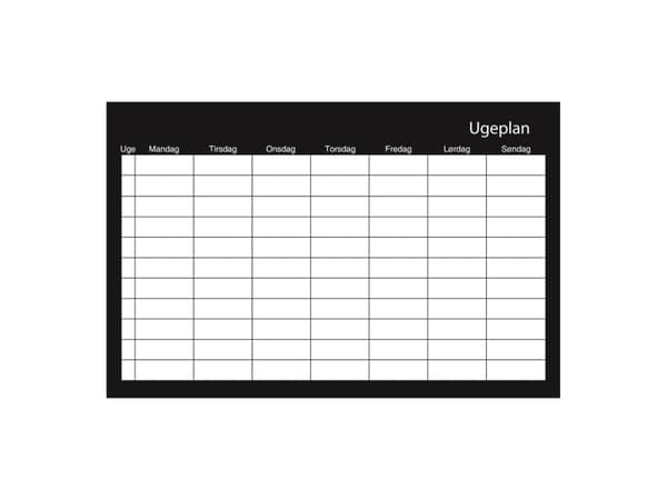 Ugeplan Whiteboard 60x40cm