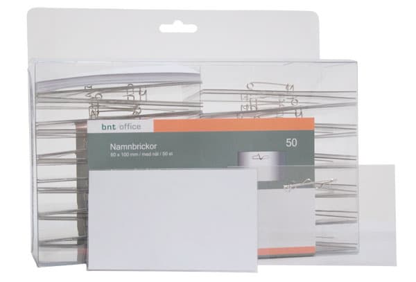 Navneskilt Nål 100x60mm 50 Pack