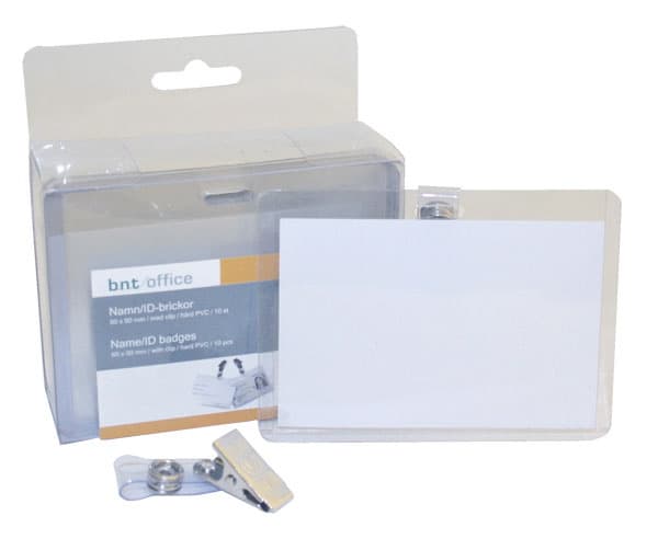 Navneskilte t/ID 60x90mm hård plast liggende format - (10 stk.)
