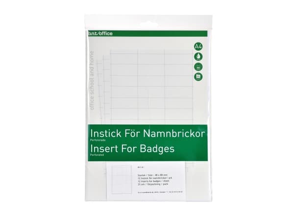 Indstik A4 Til Navneskilt 28x67mm