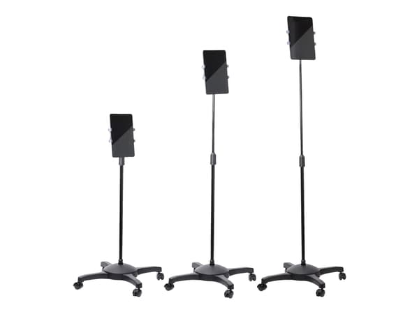 StarTech.com Mobile Tablet Stand w/ Lockable Wheels, Height Adjustable Cart, Universal Rolling Floor Stand for Tablets from 7-11in, Portable Tablet S