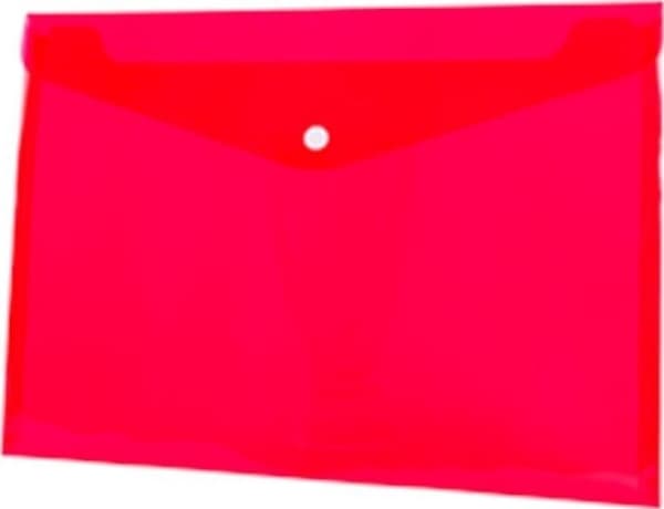 Tetis A4 PP envelope, red with clasp (12pcs) BT611-C