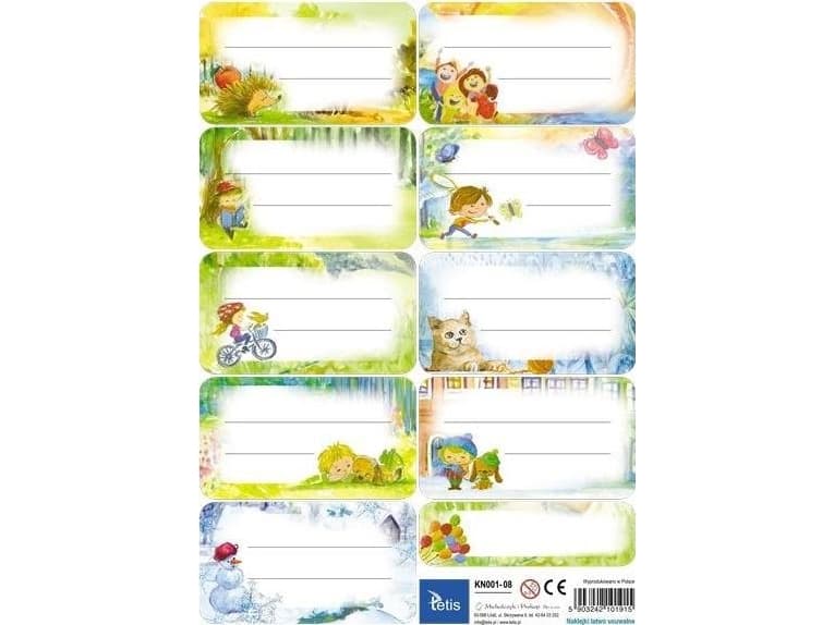 Tetis Notebook stickers (25 sheets) KN001-08