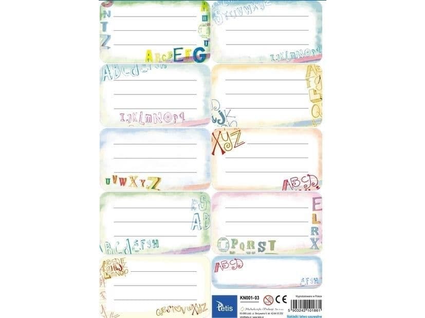 Tetis Notebook stickers (25 sheets) KN001-03
