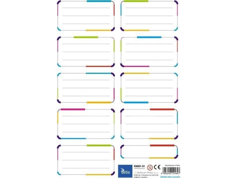 Tetis Notebook stickers (25 sheets) KN001-01