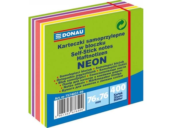 Donau Itseliimautuvat muistiinpanot. 76 x 76mm, (7574031EN-99)
