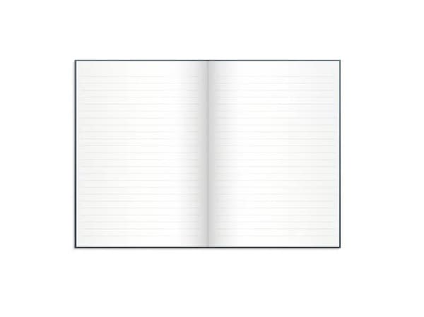 Burde muistikirja, sininen tekstiilipainatus, viivoitettu, A5