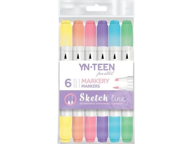 Interprint Marker Sketch Line Pastel 6 colors YN TEEN