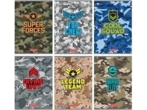 Herlitz Notebook A5/16K checkered Military (10 pcs)