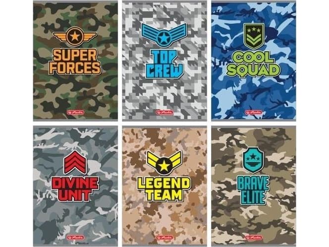 Herlitz Notebook A5/32K double line Military (10 pcs.)