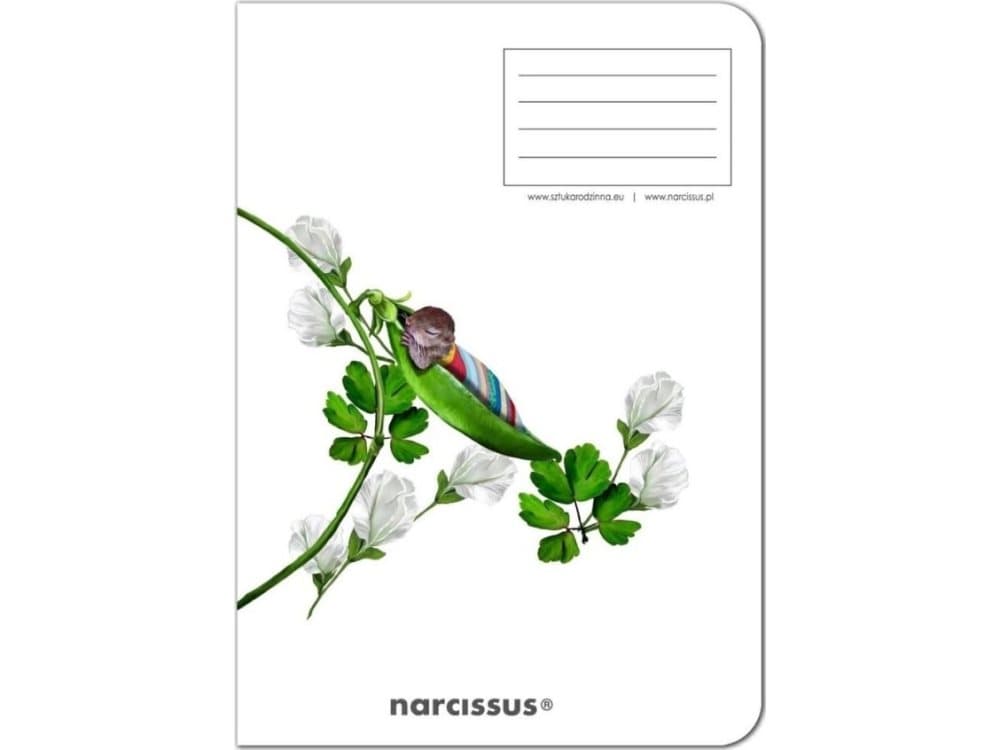 Narcissus Notebook A4/60K, checkered PP Fun Pea Pod (4 pcs)