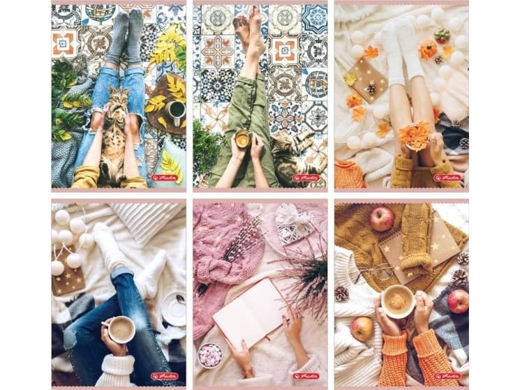Herlitz Notebook A6/60K, checkered Flat Lay (5 pcs)