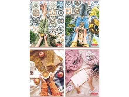 Herlitz Notebook A4/60K, checkered Flat Lay (5 pcs)