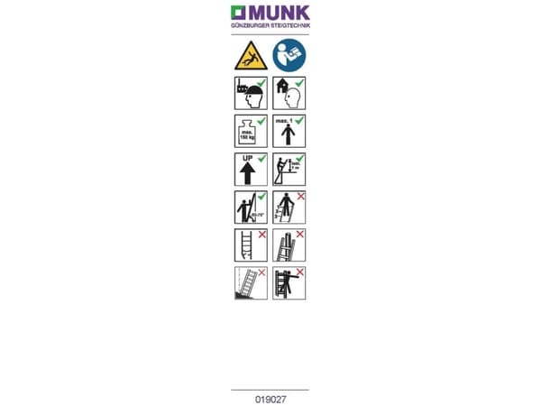 MUNK Günzburger Steigtechnik 19146 Spiralformade kedjor för multifunktionsledare (stopp) dekaler 19087 1 Set