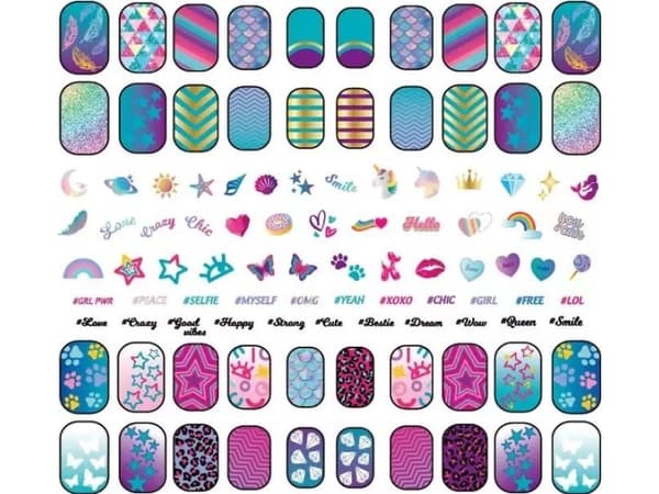Clementoni Crazy Chic Shiny Nails, Lasten kynsilakkasetti, 6 vuosi/vuosia, Monivärinen