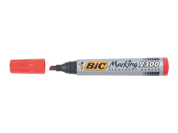BIC Marking 2300 - Markør - permanent - rød - alkoholbasert blekk - 3.1-5.3 mm (en pakke 12)
