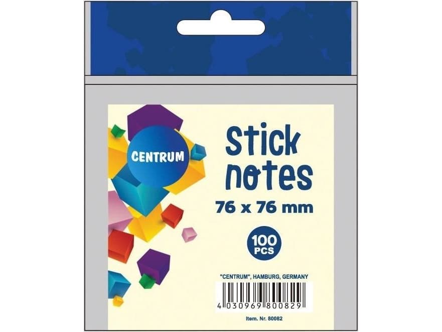 Center Self-adhesive notes 76x76mm 100K. 80082