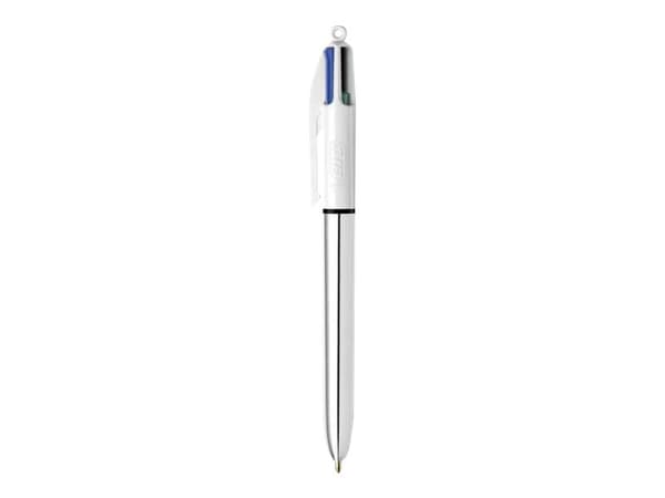 BIC 4 Colours Shine - 4-fargekulepenn - svart, rød, blå, grønn - 1 mm - medium - retraktil (en pakke 12)