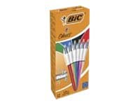 BIC 4 Colours Shine - 4-fargekulepenn - svart, rød, blå, grønn - 1 mm - medium - retraktil (en pakke 12)