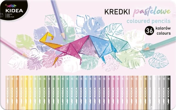 Triangular pastel crayons in metal box 36 colors Kidea p8