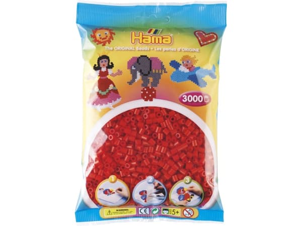 Hama Beads 201-05, Röd, Tubpärla, 3000 styck