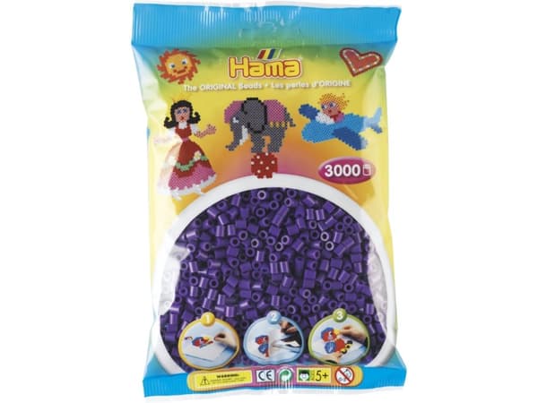 Hama Beads 201-07, Lilla, Rørperle, 3000 stykker