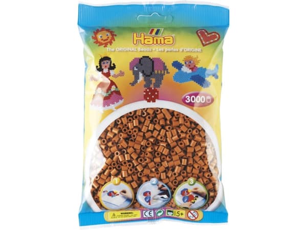 Hama Beads 201-21, Brun, Tubpärla, 3000 styck