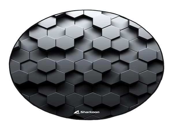 Sharkoon SKILLER SFM11 Hex - Stolmatta för gaming - rund - 120 cm - svart, vit
