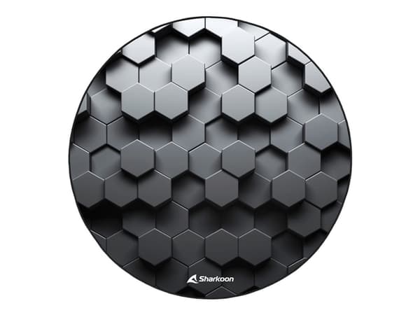 Sharkoon SKILLER SFM11 Hex - Stolmatta för gaming - rund - 120 cm - svart, vit