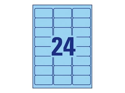 Avery L6032 - Borttagbar häftning - blå - 63.5 x 33.9 mm 480 etikett (er) (20 ark x 24) etiketter