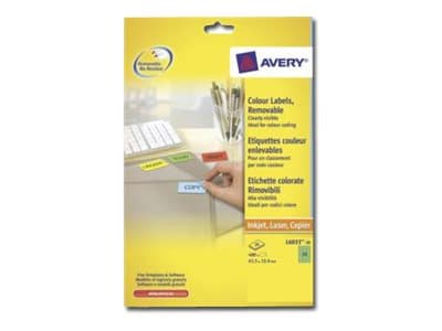 Avery L6033 - Fjernbart adhesiv - grønn - 63.5 x 33.9 mm 480 etikett(er) (20 ark x 24) merkelapper