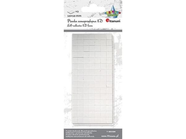Titanum 3D selvklebende skum 10x10mm hvit 2 stk