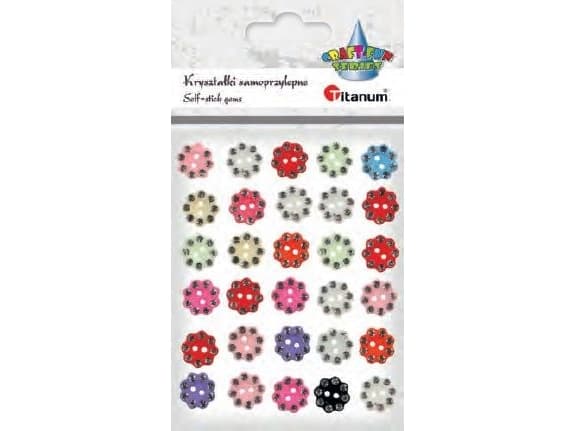 Titanum Self-adhesive buttons flowers mix 12mm 30pcs
