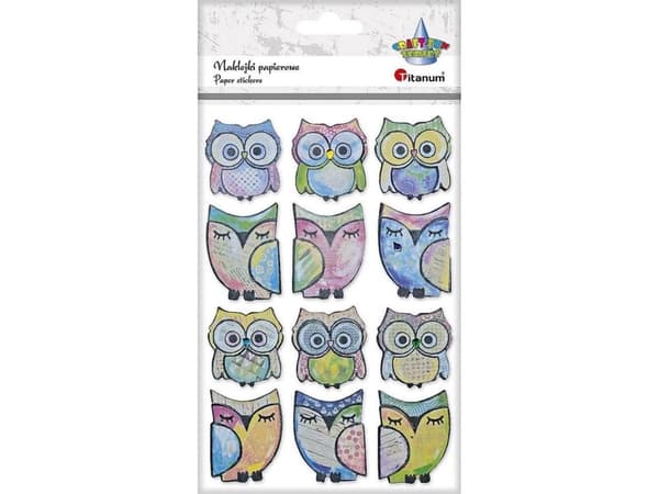Titanum Self-adhesive decorations 3D owls mix 12 pcs