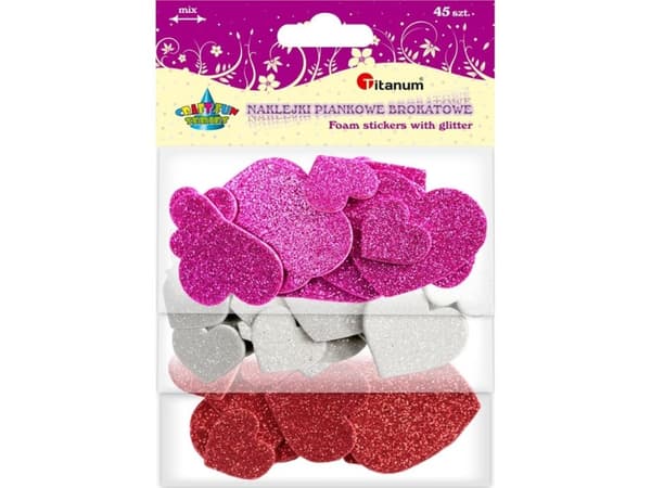 Titanum Heart skum klistremerker mix 45 stk