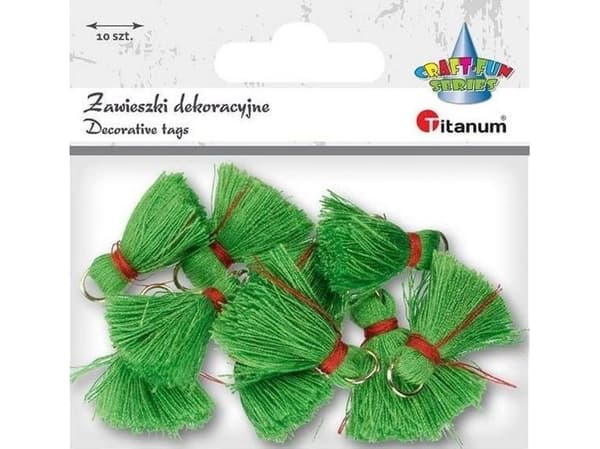 Titanum vihreä mouliné tupsu riipuksia 10kpl