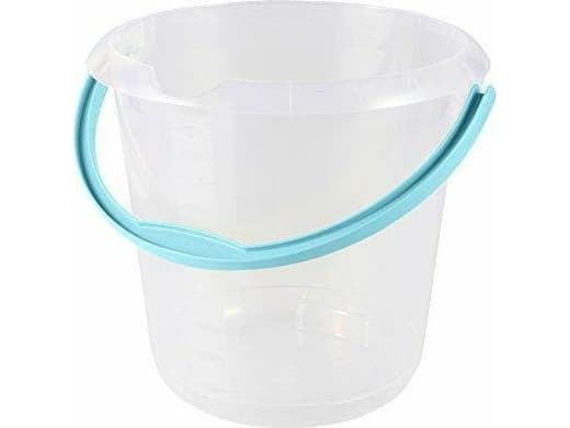 OKT Keeeper Bucket With Spout Mica 10l Transparent With Turquoise Handle 1171 ..