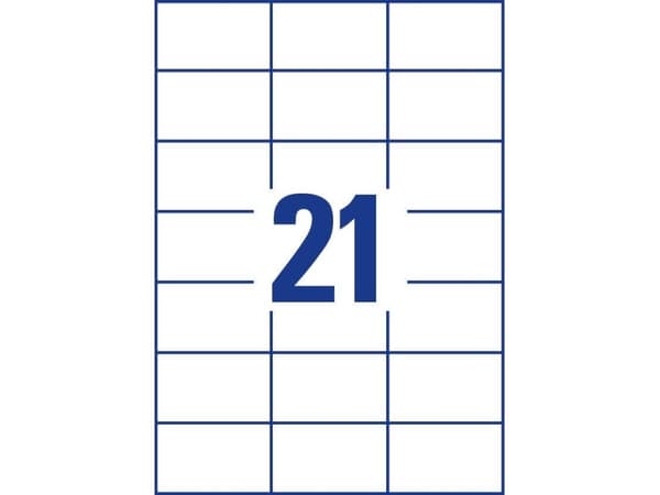 Avery Zweckform 3652 - Hvit - 42.3 x 70 mm 4200 etikett(er) (21 ark x 200) flerbruks merkelapper