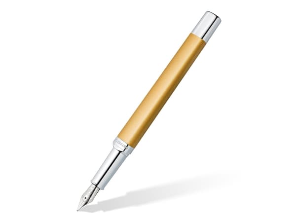 Staedtler triplus 474, Guld, Påfyllning med bläckpatronssystem, Blå, Metall, Rostfritt stål, Fin