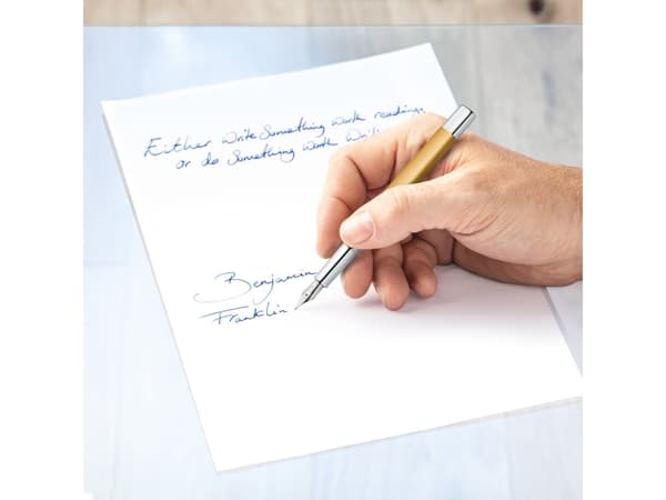 Staedtler triplus 474, Guld, Påfyllning med bläckpatronssystem, Blå, Metall, Rostfritt stål, Fin