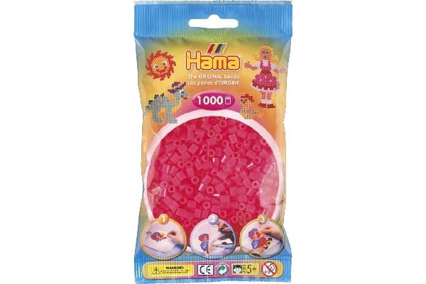 Hama midi perler 1000stk neon fuschia