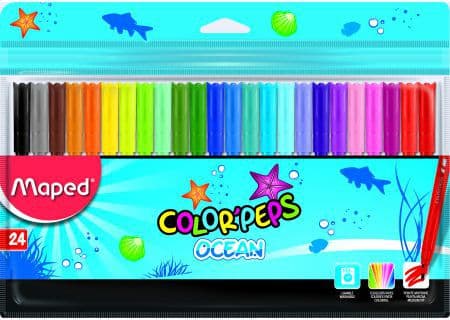 Maped Color’Peps 845722, 24 färger, Rundad spets, 2 mm, 24 styck