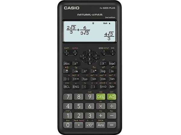 Casio FX-82ES PLUS-2, Lomme, Vitenskaplig, 12 sifre, Batteri, Sort