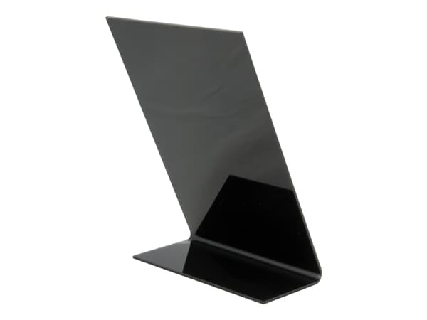 Securit® L-formet A6 akryl bordskilt i sort