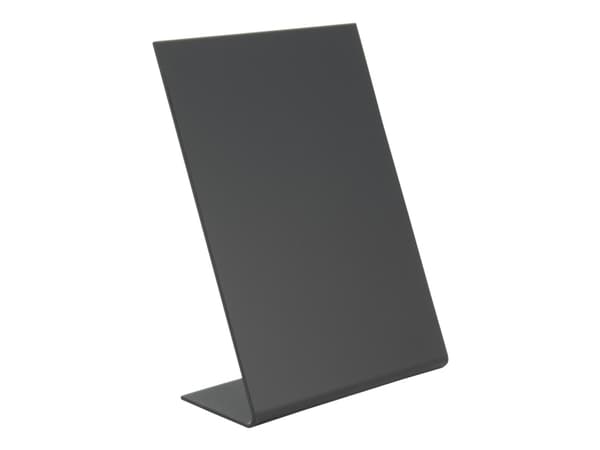 Securit® L-formet A6 akryl bordskilt i sort
